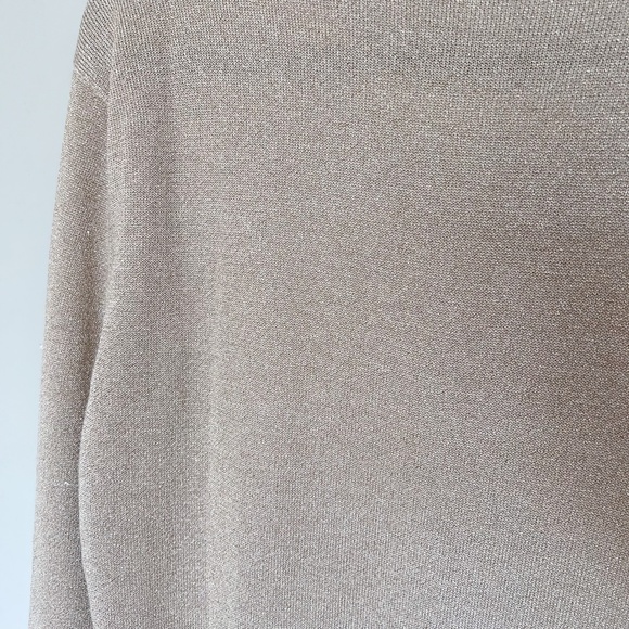 $140 AX Armani Exchange Gold Metallic Merino Blend Knit Mini Dress Long Sleeve M - Picture 14 of 15